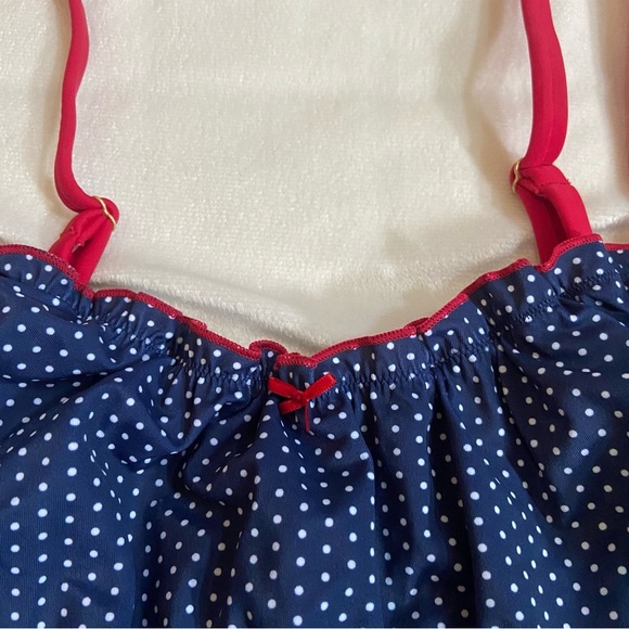 New! Frankie's Bikinis Wonderland Navy Polka Dot Bikini Top 1540 - Picture 3 of 7